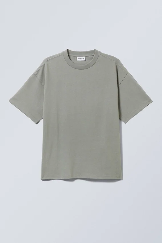 Camiseta de corte holgado – Gris polvoriento Camiseta de corte holgado – Gris polvoriento