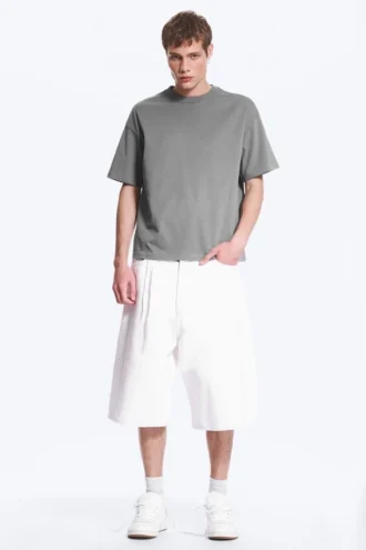 Camiseta de corte holgado – Gris polvoriento
