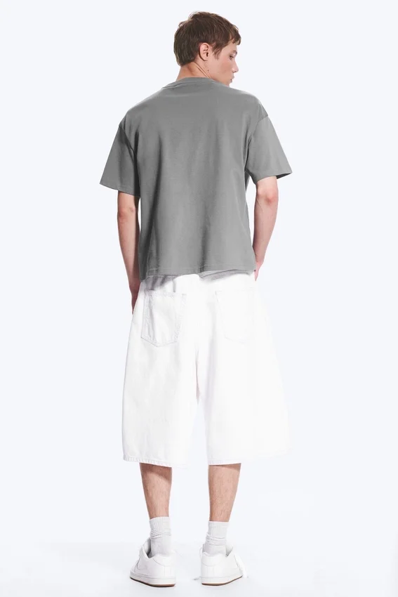 Camiseta de corte holgado – Gris polvoriento Camiseta de corte holgado – Gris polvoriento