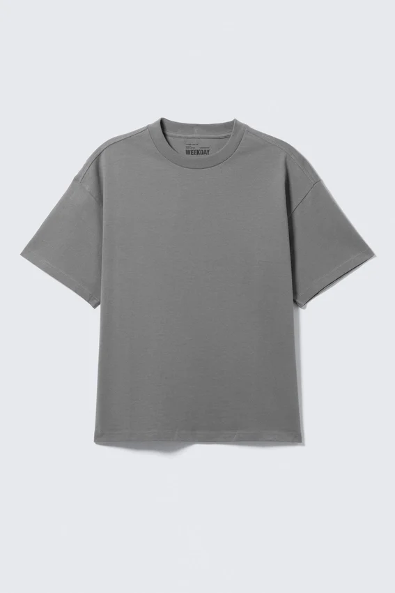 Camiseta de corte holgado – Gris polvoriento Camiseta de corte holgado – Gris polvoriento