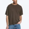 Camiseta de corte holgado – Marrón oscuro lavado Camiseta de corte holgado – Marrón oscuro lavado