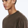 Camiseta de corte holgado – Marrón oscuro lavado Camiseta de corte holgado – Marrón oscuro lavado