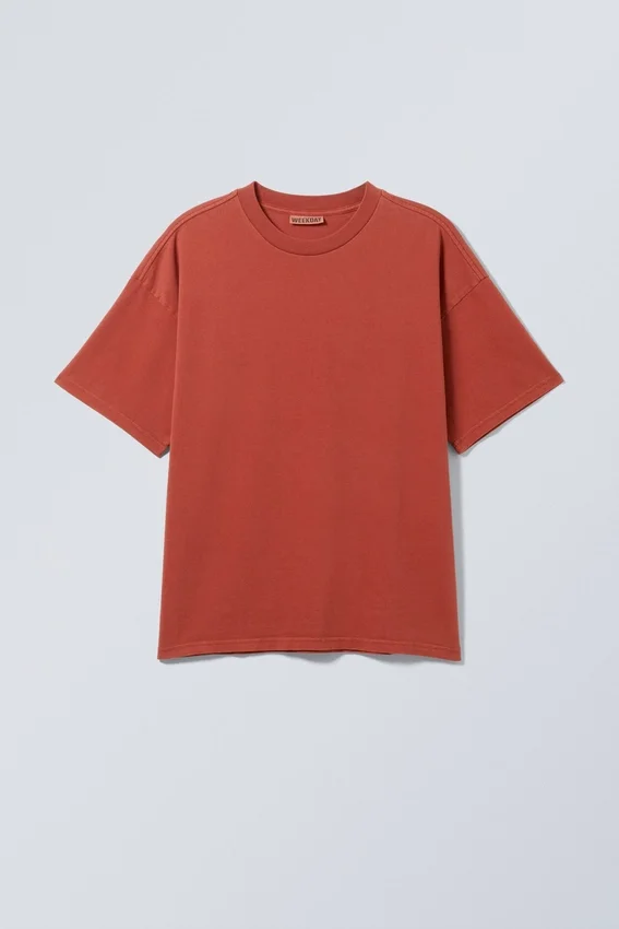 Camiseta de corte holgado – Rojo lavado Camiseta de corte holgado – Rojo lavado