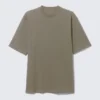 Camiseta de corte holgado – Verde caqui apagado Camiseta de corte holgado – Verde caqui apagado
