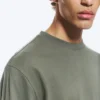 Camiseta de corte holgado – Verde caqui claro apagado