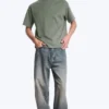 Camiseta de corte holgado – Verde caqui claro apagado Camiseta de corte holgado – Verde caqui claro apagado
