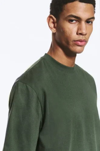 Camiseta de corte holgado – Verde oscuro