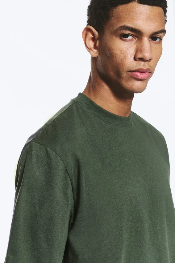 Camiseta de corte holgado – Verde oscuro Camiseta de corte holgado – Verde oscuro