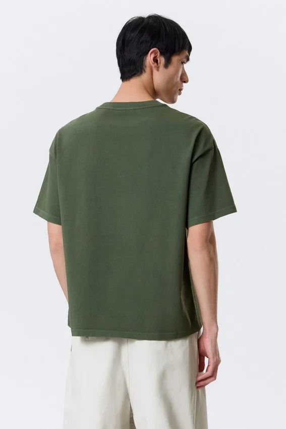 Camiseta de corte holgado – Verde oscuro lavado Camiseta de corte holgado – Verde oscuro lavado