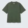 Camiseta de corte holgado – Verde oscuro lavado Camiseta de corte holgado – Verde oscuro lavado