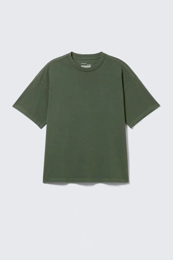 Camiseta de corte holgado – Verde oscuro lavado Camiseta de corte holgado – Verde oscuro lavado