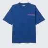 Camiseta de corte recto con estampados – Azul brillante – Four Man Gang Camiseta de corte recto con estampados – Azul brillante – Four Man Gang
