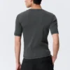 Camiseta de corte recto y entallado con canalé – Gris oscuro lavado Camiseta de corte recto y entallado con canalé – Gris oscuro lavado