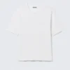 Camiseta de corte recto y entallado con cuello acanalado – Blanca Camiseta de corte recto y entallado con cuello acanalado – Blanca