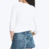 Camiseta de cuello redondo y manga tres cuartos – Blanca Camiseta de cuello redondo y manga tres cuartos – Blanca
