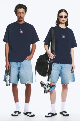 Camiseta de fútbol holgada y cuadrada de Toffs – Azul oscuro