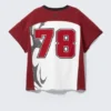 Camiseta de fútbol unisex de manga corta Cm X Lb – Rojo oscuro y blanco – I’m a Mess | Cheap Monday GB Camiseta de fútbol unisex de manga corta Cm X Lb – Rojo oscuro y blanco – I’m a Mess | Cheap Monday GB