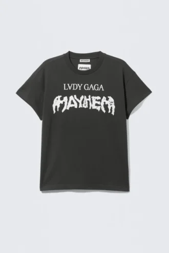 Camiseta de manga corta de Lady Gaga – Negro mate