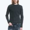 Camiseta de manga larga acanalada – Azul oscuro Camiseta de manga larga acanalada – Azul oscuro