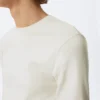 Camiseta de manga larga acanalada – Blanco apagado Camiseta de manga larga acanalada – Blanco apagado