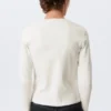 Camiseta de manga larga acanalada – Blanco apagado Camiseta de manga larga acanalada – Blanco apagado