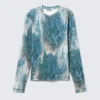 Camiseta de manga larga acanalada – Estampado de dragón en gris y azul Camiseta de manga larga acanalada – Estampado de dragón en gris y azul