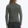 Camiseta de manga larga acanalada – Verde oscuro Camiseta de manga larga acanalada – Verde oscuro