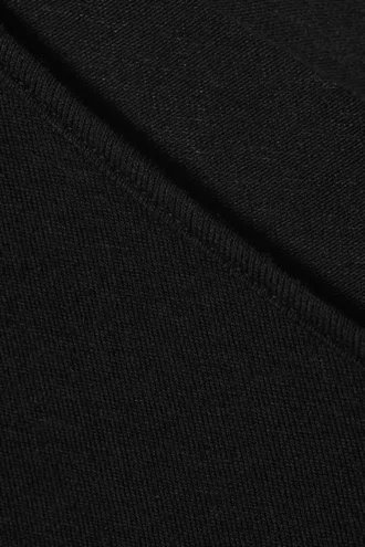 Camiseta de manga larga asimétrica con cuello acanalado – Negro