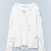 Camiseta de manga larga con aberturas – Blanco roto | Cheap Monday Gb Camiseta de manga larga con aberturas – Blanco roto | Cheap Monday Gb