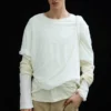 Camiseta de manga larga con capas – Blanco roto Camiseta de manga larga con capas – Blanco roto