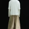 Camiseta de manga larga con capas – Blanco roto Camiseta de manga larga con capas – Blanco roto