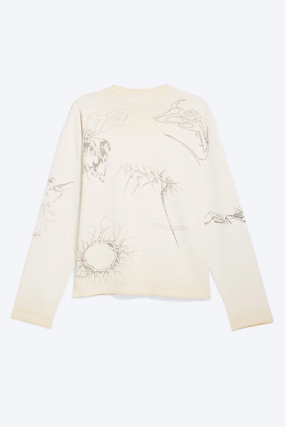 Camiseta de manga larga con estampados gráficos y corte recto – Light Dusty Mole – Sketch Camiseta de manga larga con estampados gráficos y corte recto – Light Dusty Mole – Sketch
