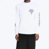 Camiseta de manga larga con estampados relajados – Blanca – Synergy Camiseta de manga larga con estampados relajados – Blanca – Synergy