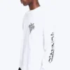 Camiseta de manga larga con estampados relajados – Blanca – Synergy Camiseta de manga larga con estampados relajados – Blanca – Synergy