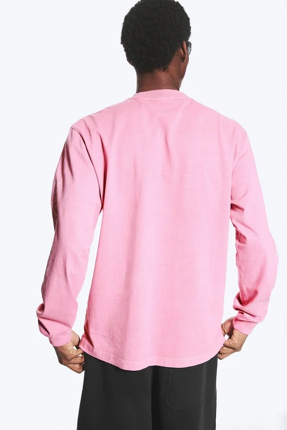 Camiseta de manga larga con estampados relajados – Rosa – Logotipos Camiseta de manga larga con estampados relajados – Rosa – Logotipos