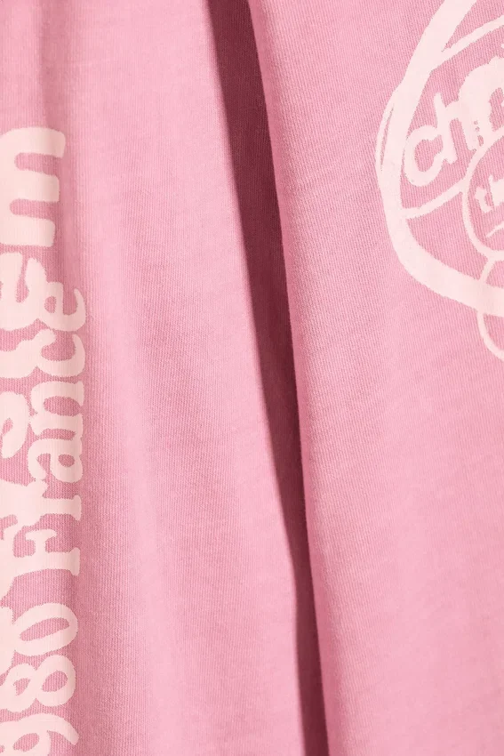 Camiseta de manga larga con estampados relajados – Rosa – Logotipos Camiseta de manga larga con estampados relajados – Rosa – Logotipos