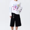 Camiseta de manga larga con estampados y corte holgado – Blanca – Rat Spray Camiseta de manga larga con estampados y corte holgado – Blanca – Rat Spray