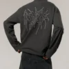 Camiseta de manga larga con estampados y corte holgado – Gris oscuro – Tristar