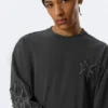 Camiseta de manga larga con estampados y corte holgado – Gris oscuro – Tristar