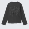 Camiseta de manga larga con estampados y corte holgado – Gris oscuro – Tristar