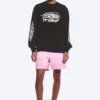Camiseta de manga larga con estampados y corte holgado – Negro