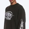 Camiseta de manga larga con estampados y corte holgado – Negro
