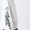 Camiseta de manga larga con estampados y corte recto – Blanca – Angry Panthers Camiseta de manga larga con estampados y corte recto – Blanca – Angry Panthers