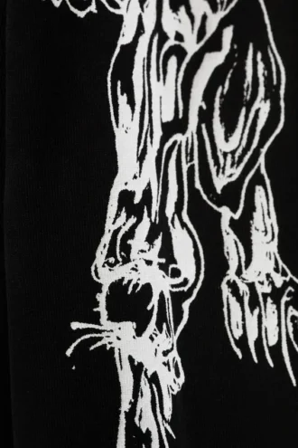 Camiseta de manga larga con estampados y corte recto – Negro – Angry Panthers