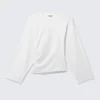 Camiseta de manga larga con fruncidos – Blanco