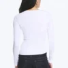 Camiseta de manga larga de corte entallado – Blanca Camiseta de manga larga de corte entallado – Blanca