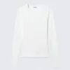 Camiseta de manga larga de corte entallado – Blanca Camiseta de manga larga de corte entallado – Blanca