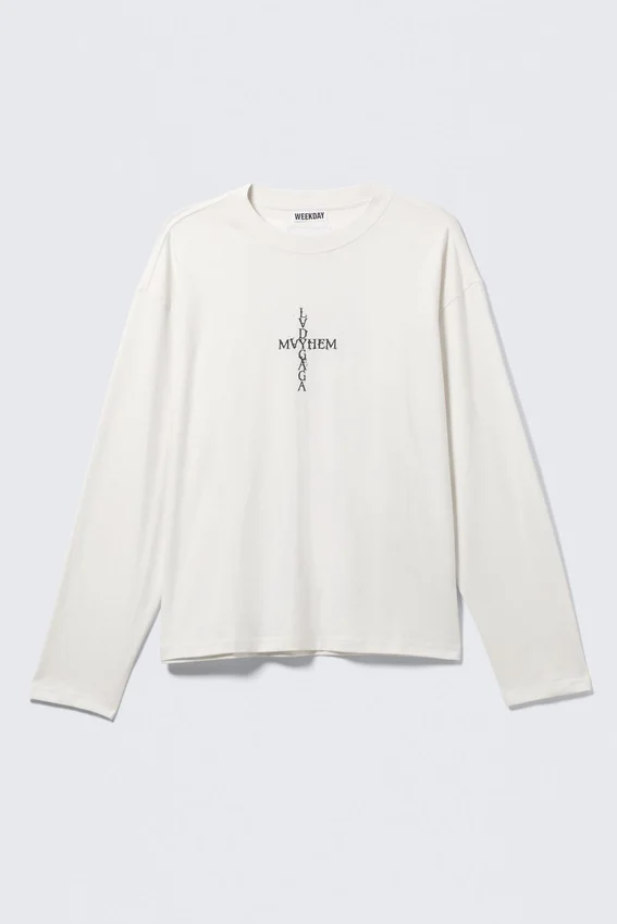 Camiseta de manga larga de Lady Gaga – Blanco roto Camiseta de manga larga de Lady Gaga – Blanco roto