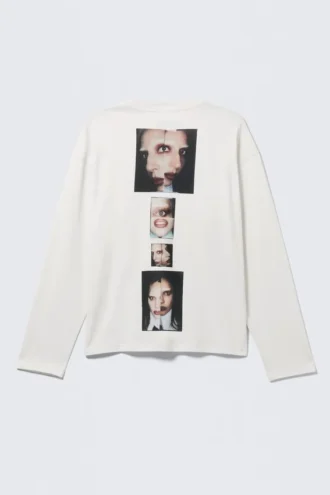 Camiseta de manga larga de Lady Gaga – Blanco roto