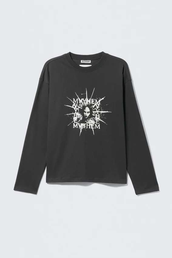 Camiseta de manga larga de Lady Gaga – Negro apagado Camiseta de manga larga de Lady Gaga – Negro apagado